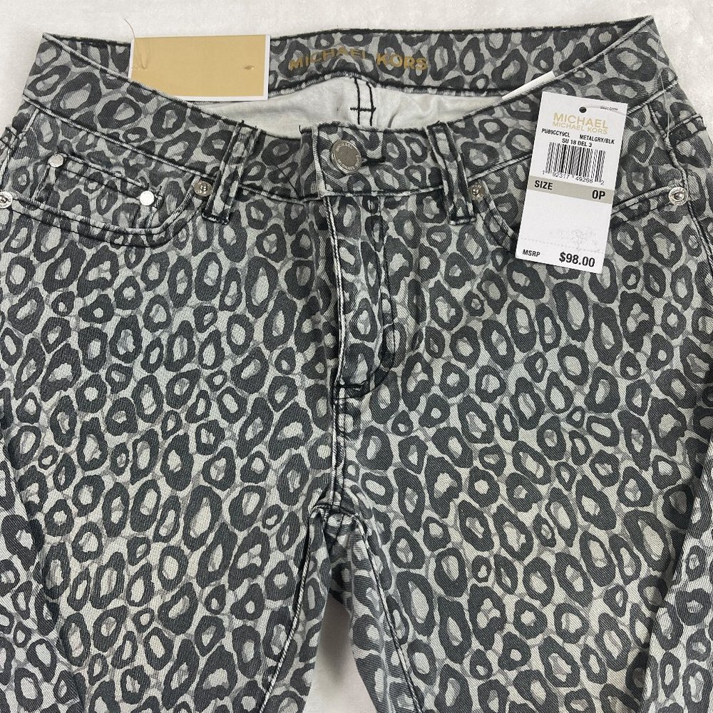 Leopard Print Stretch Denim Izzy Skinny Jeans - Picture 2 of 12